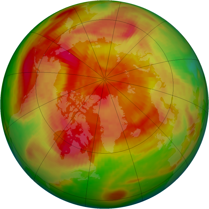 Arctic ozone map for 28 April 1982